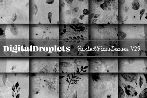 Rusted Flow Leaves Vol. 29: Grungy Blossom Paper Set