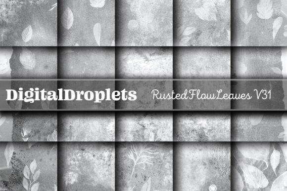 Rusted Flow Leaves Vol. 31: Grungy Botanical Paper Set